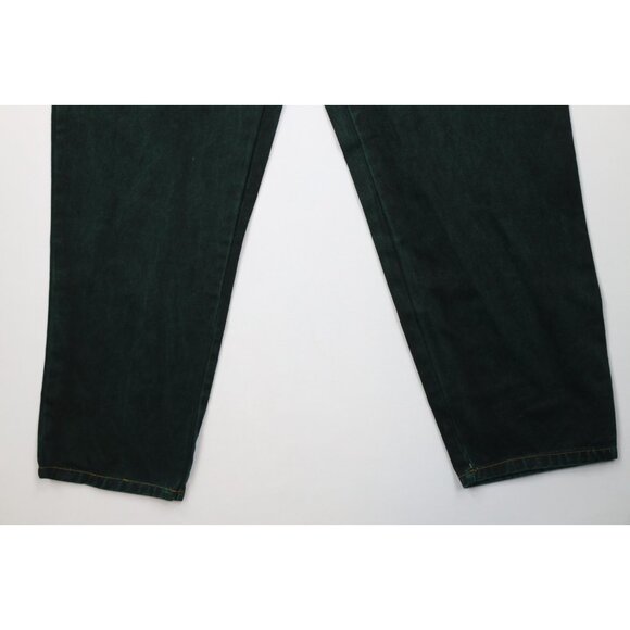 Deadstock Vtg 90s Streetwear Mens 36x34 Baggy Acid Wash Skateboard Jeans Green - Picture 4 of 13